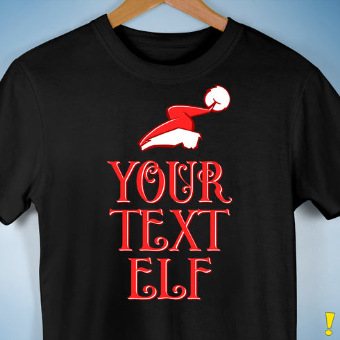 Personalized Elf Family Unisex T-Shirt - Black